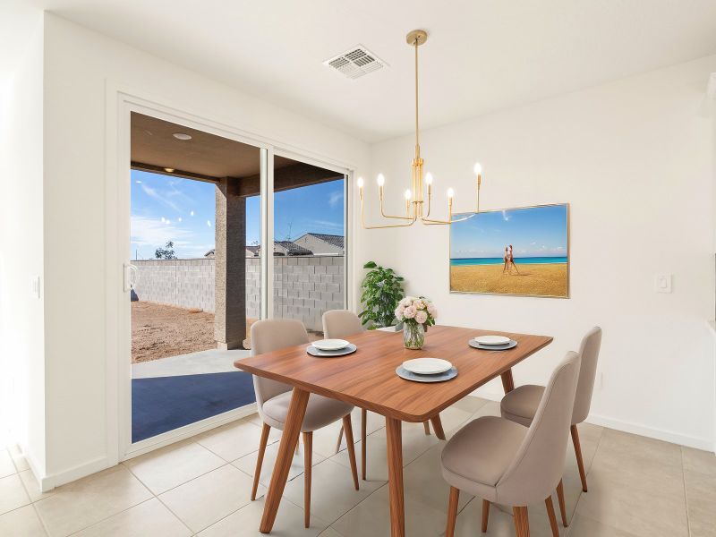 Furnished interior in a model home at Meritage Homes by Teravalis - Reserve Series in Buckeye (Image 23).