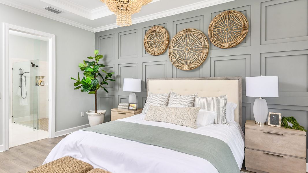 Furnished interior in a model home at Esplanade by the Islands in Naples (Image 50).