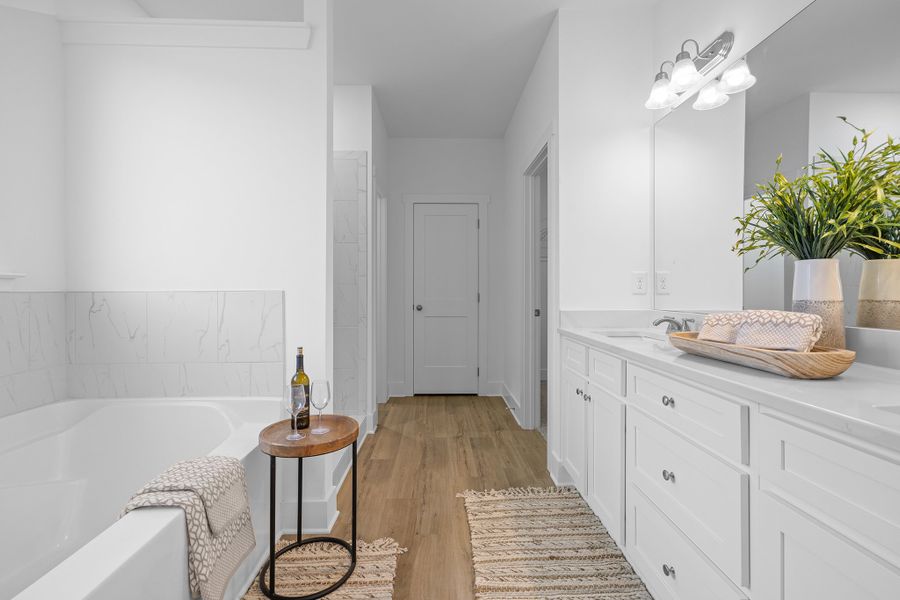 Furnished interior in a model home at Enclave at Harbor Club in Greensboro (Image 18).