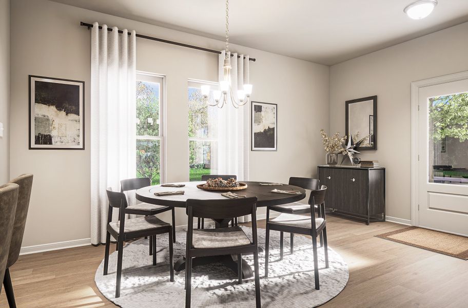 Furnished interior in a model home at Crescent Towns in Riverdale (Image 23). Furnished interior in a model home at Crescent Towns in Riverdale (Image 23).