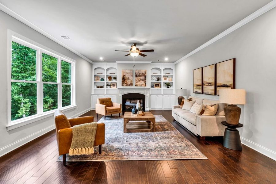 Furnished interior in a model home at The Estates at Hurricane Pointe in Douglasville (Image 35).