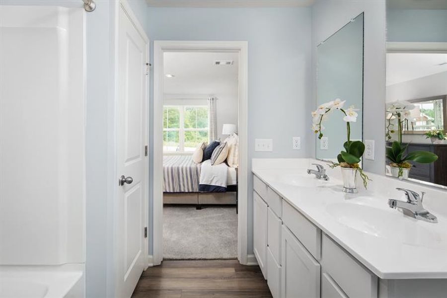 Furnished interior in a model home at Adams Landing in Elizabeth City (Image 9).