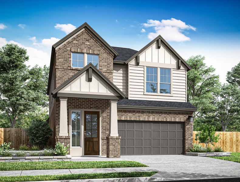 Front exterior of a home in the Harvest Green 75′ community, located in Richmond, TX (Image 11).