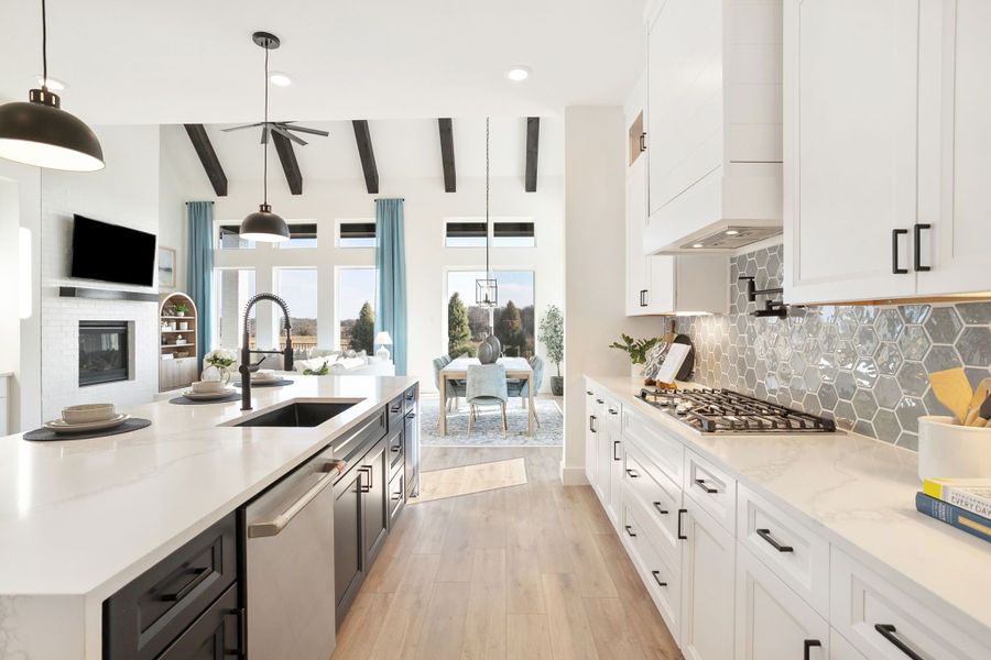 Furnished interior in a model home at Lily Creek at Sutton Fields in Aubrey (Image 114).