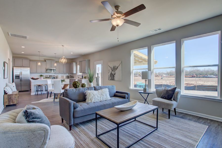 Furnished interior in a model home at Legends at Old Monroe in Monroe (Image 23).