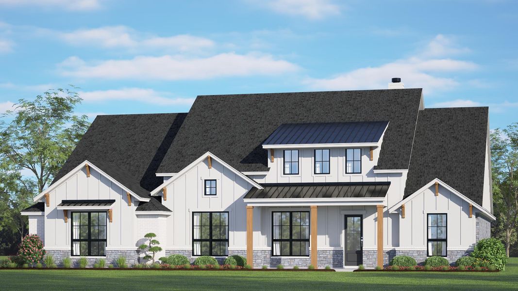 Front exterior of a home in the Mockingbird Hills - Premiere Series community, located in Joshua, TX (Image 4).