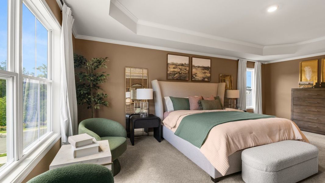 Furnished interior in a model home at Hamptons at Riverwood East in Dallas (Image 27).