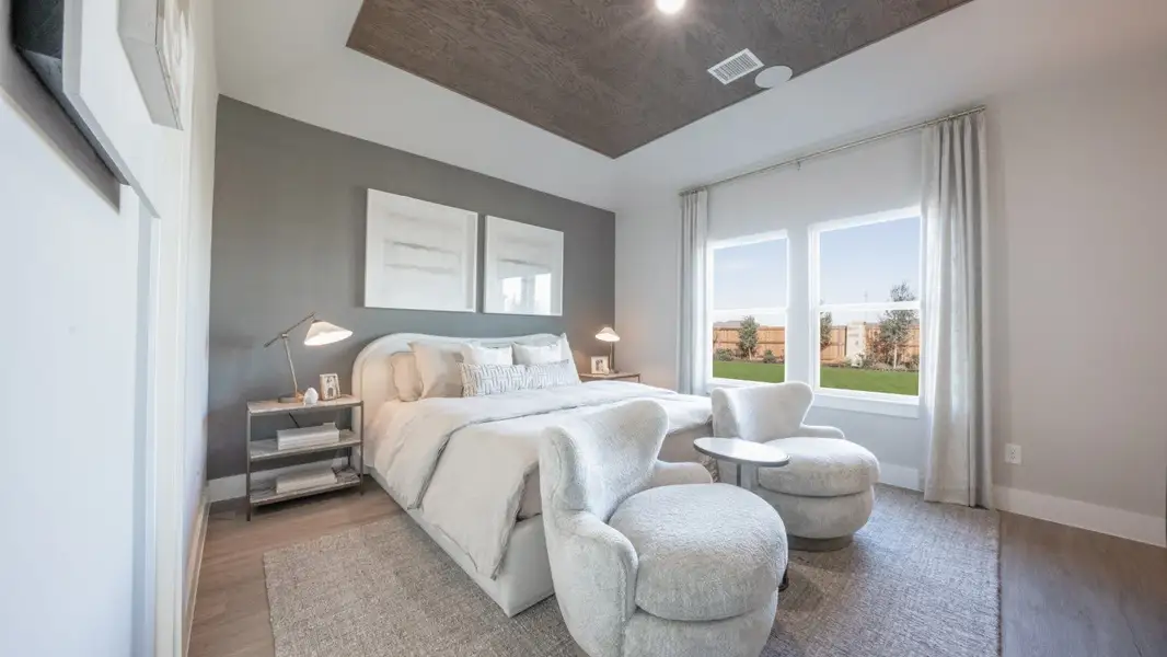 Furnished interior in a model home at Tabor Ranch in Krum (Image 3).