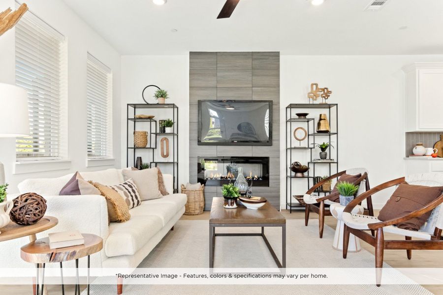 Furnished interior in a model home at Windsong Ranch Townhomes in Prosper (Image 35).