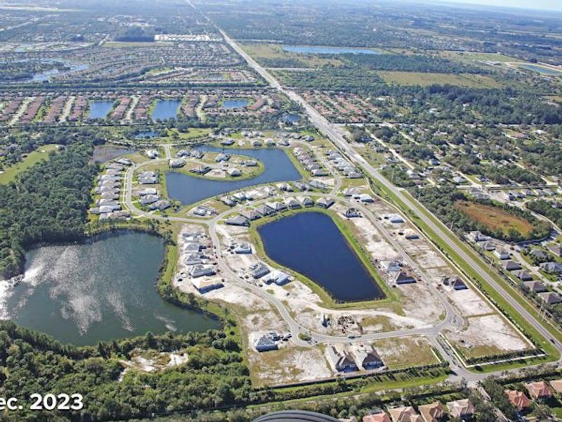 Aerial view of the Bent Pine Preserve community in Vero Beach, FL, showing layout and nearby surroundings (Image 15).