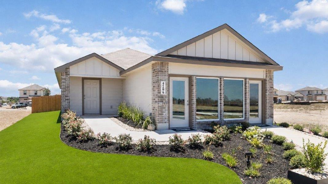 Front exterior of a home in the Preserve at Medina community, located in Von Ormy, TX (Image 4). Front exterior of a home in the Preserve at Medina community, located in Von Ormy, TX (Image 4).
