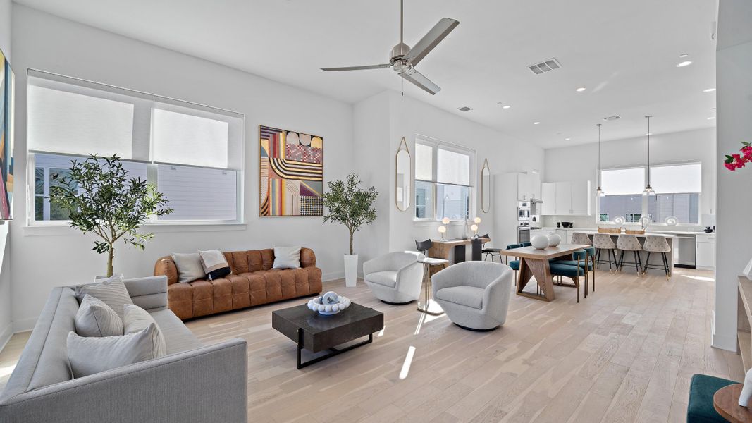 Furnished interior in a model home at Austin Modern Lofts at Mueller in Austin (Image 6).