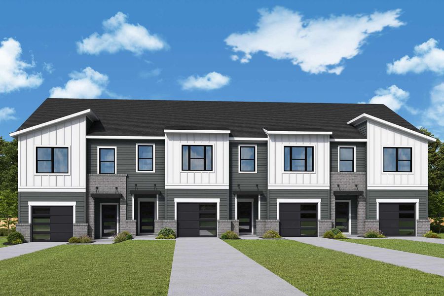 Front exterior of a home in the Nexus Townhomes community, located in Gallatin, TN (Image 6).