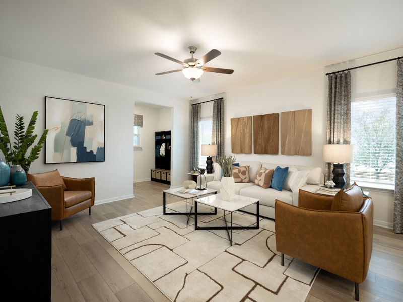 Furnished interior in a model home at Colony at Cole Springs - Arbor Collection in Buda (Image 6). Furnished interior in a model home at Colony at Cole Springs - Arbor Collection in Buda (Image 6).