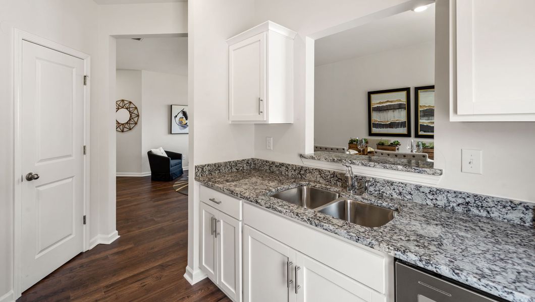 Furnished interior in a model home at Brookside Ridge Townhomes in Greer (Image 14).