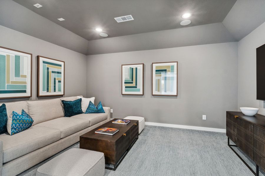 American Legend Homes' 60' model in Ten Mile Creek - Media Room American Legend Homes' 60' model in Ten Mile Creek - Media Room