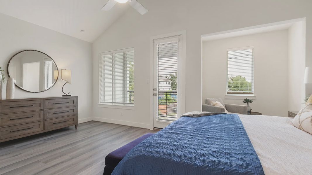 Furnished interior in a model home at Shady Acres in Houston (Image 13).