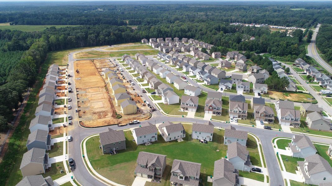 Aerial view of a large building. Aerial view of a large building.