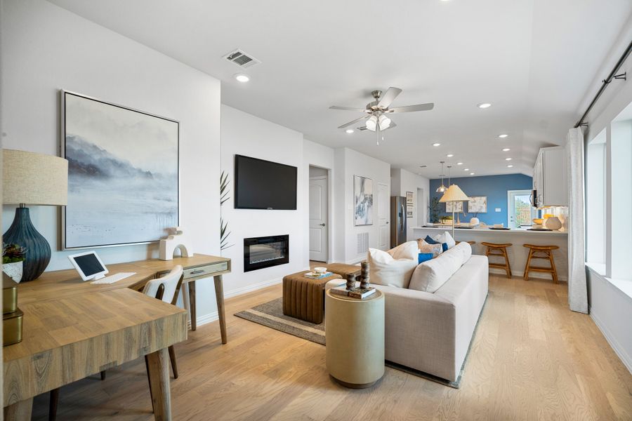 Furnished interior in a model home at Churchill: Meadows 50' in Anna (Image 8). Furnished interior in a model home at Churchill: Meadows 50' in Anna (Image 8).