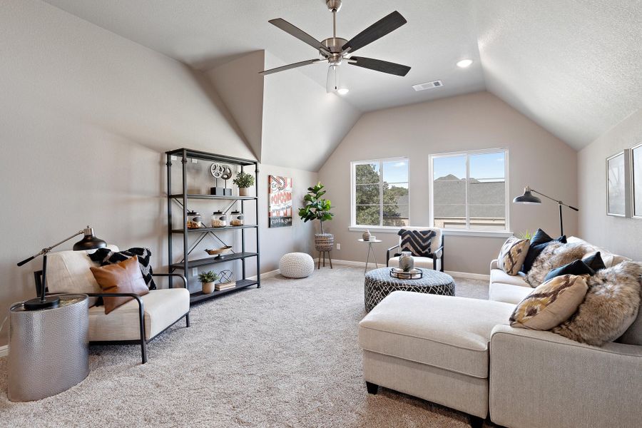 Furnished interior in a model home at Vintage Oaks in Weatherford (Image 51).
