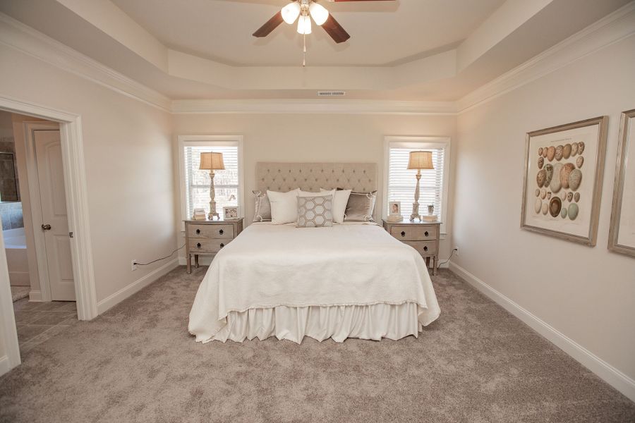 Furnished interior in a model home at Hampton Place Estates in Covington (Image 5).