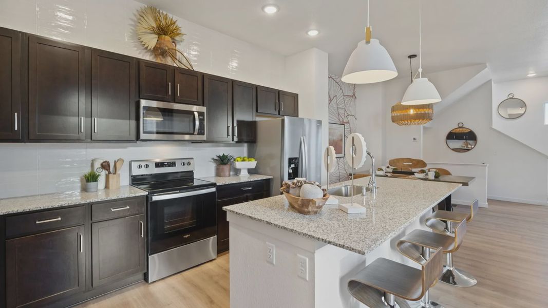 Furnished interior in a model home at Trailside on Harmony in Timnath (Image 10). Furnished interior in a model home at Trailside on Harmony in Timnath (Image 10).