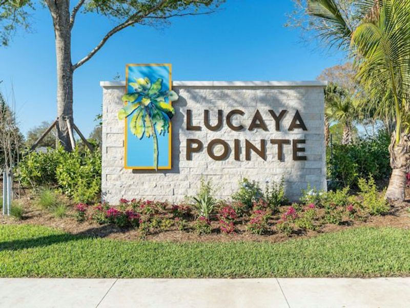Entrance to the Lucaya Pointe community in Vero Beach, FL, featuring signage and landscaping (Image 2).
