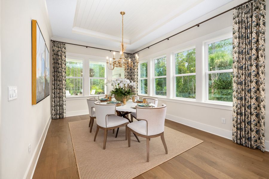 Furnished interior in a model home at Hidden Creek at SilverLeaf 80' Gold Series in St. Augustine (Image 58).