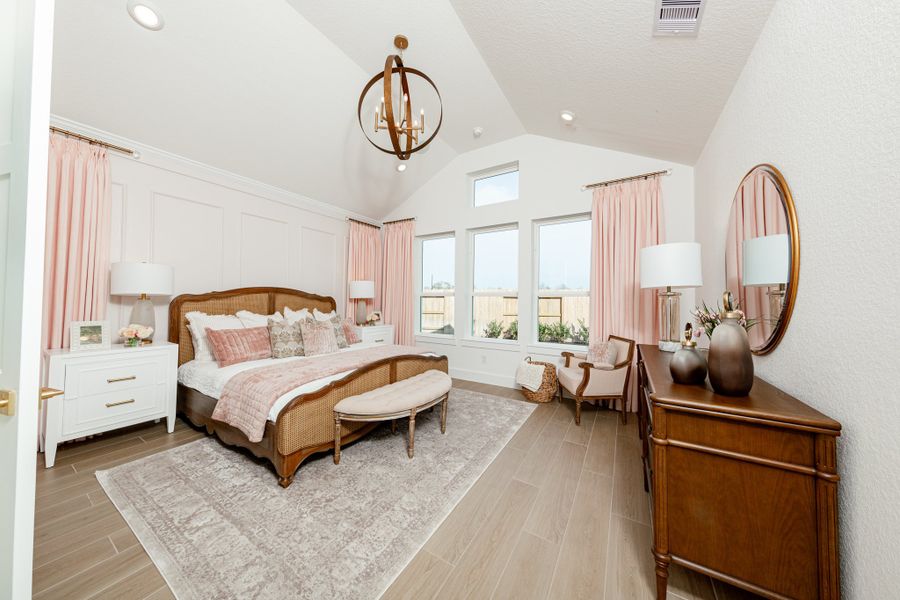 Furnished interior in a model home at Valencia in Manvel (Image 15).