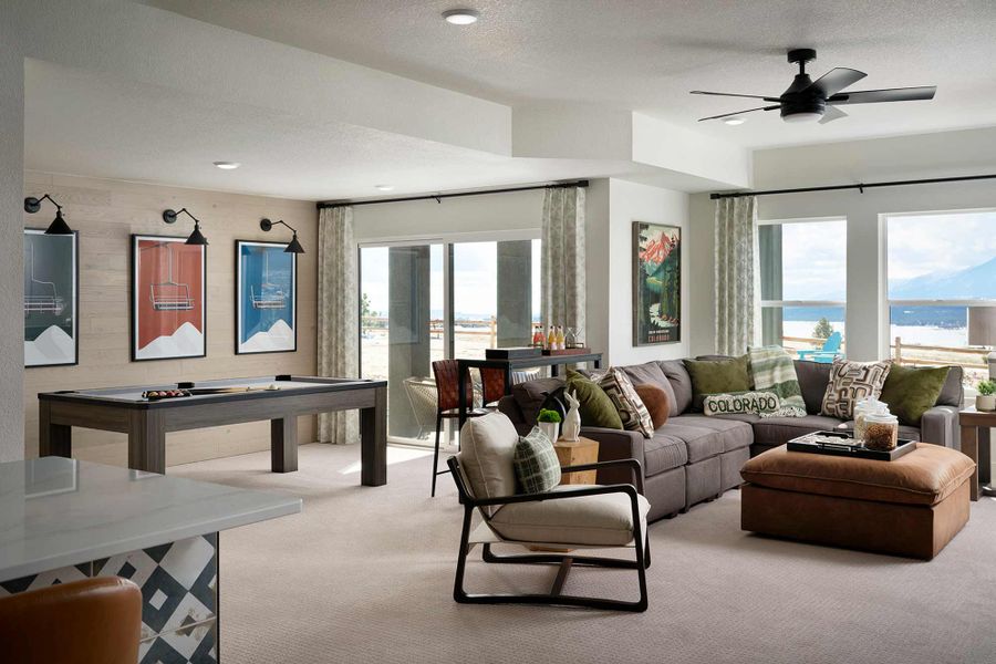 Furnished interior in a model home at Cloverleaf – Mountainview Collection in Monument (Image 9).