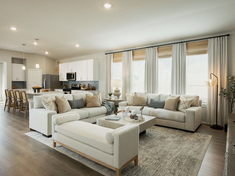 Furnished interior in a model home at Sanford Farms - Premier Series in Waller (Image 7).