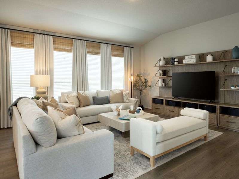 Furnished interior in a model home at Sanford Farms - Premier Series in Waller (Image 8).