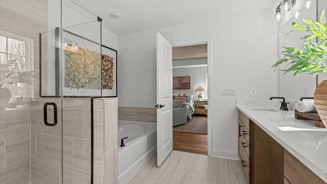 Furnished interior in a model home at Bellerose in Gibsonville (Image 25).