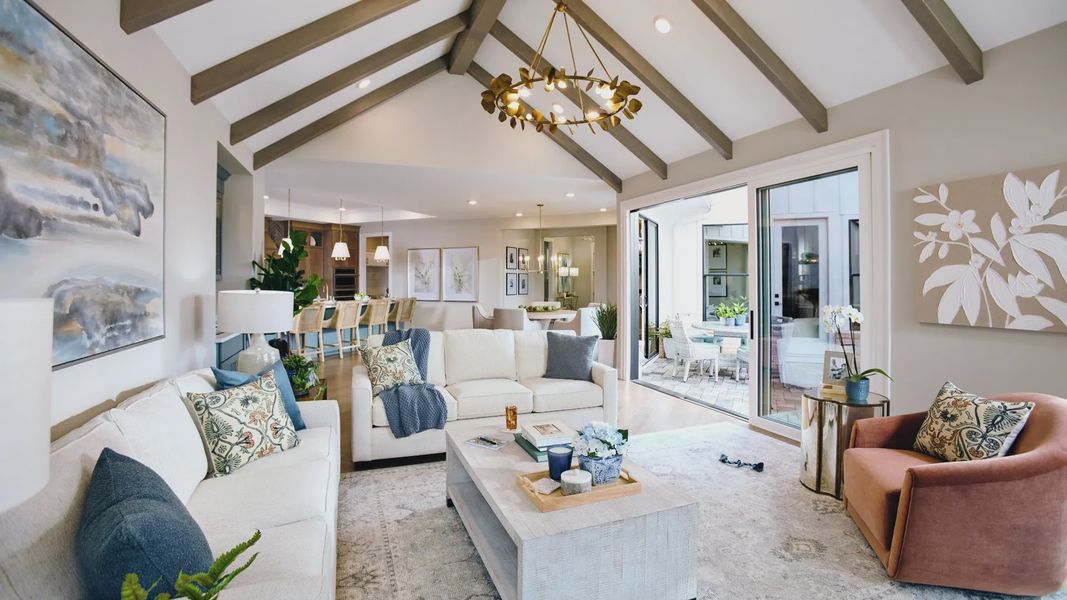 Furnished interior in a model home at The Courtyards at Hodges Farm in Charlotte (Image 28).