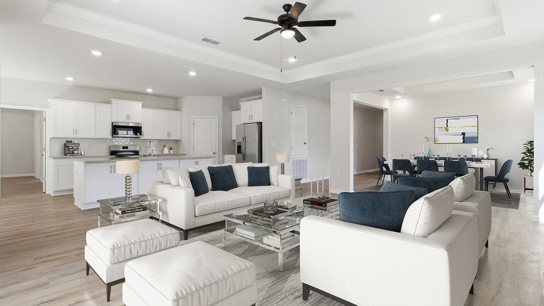 Furnished interior in a model home at Greystone in Crawfordville (Image 15).