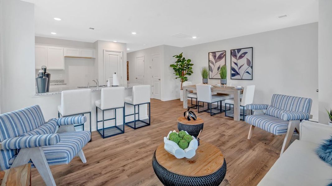 Furnished interior in a model home at Hudson Terrace Townhomes in Bristol (Image 12).