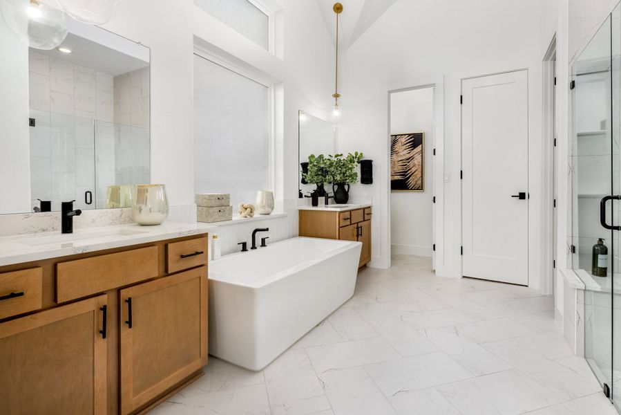 Furnished interior in a model home at The Grove at Blackhawk in Pflugerville (Image 17).