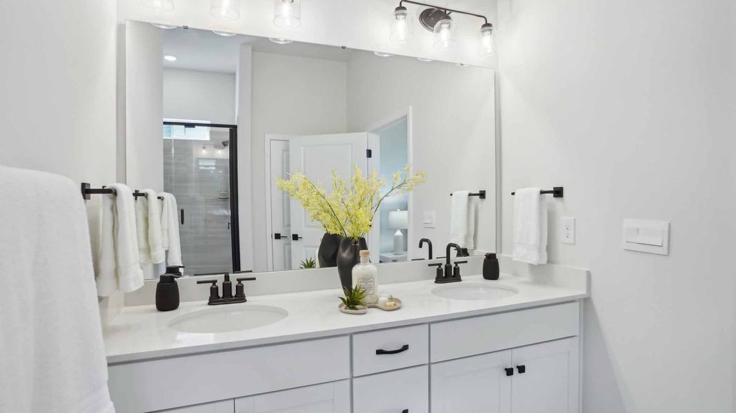 Furnished interior in a model home at Reserve at Tap Root Farms in Fletcher (Image 19).