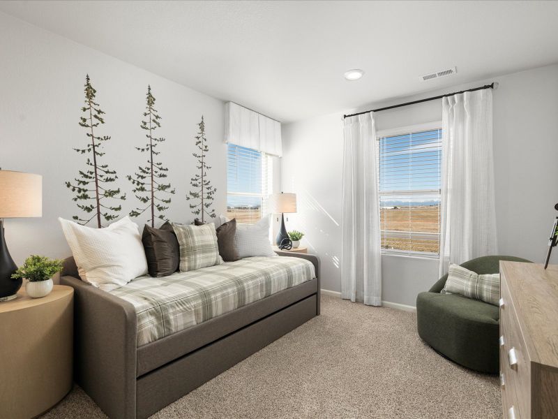 The Monarch floorplan interior image modeled at a Meritage Homes community in Johnstown, CO. The Monarch floorplan interior image modeled at a Meritage Homes community in Johnstown, CO.