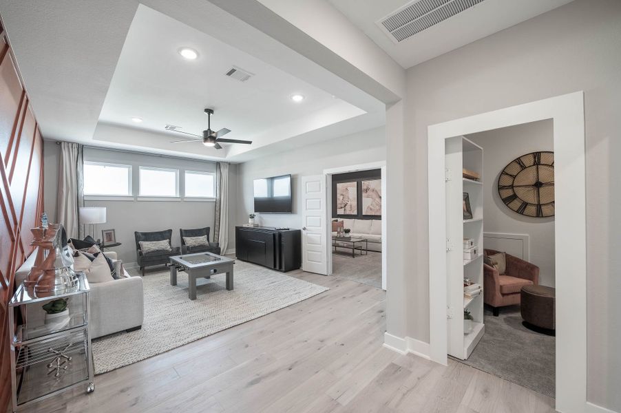 Furnished interior in a model home at Bridgeland in Cypress (Image 14).