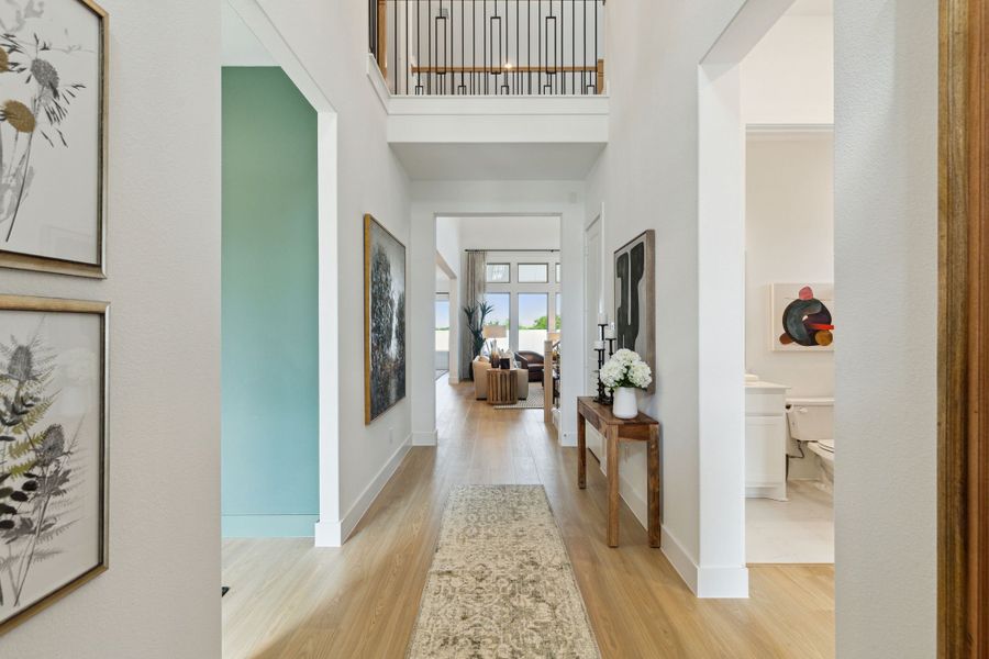 Furnished interior in a model home at Painted Tree Lakeside in McKinney (Image 7).