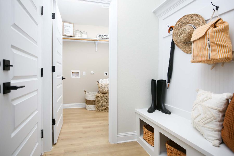 Furnished interior in a model home at Cloverleaf in Austin (Image 49).