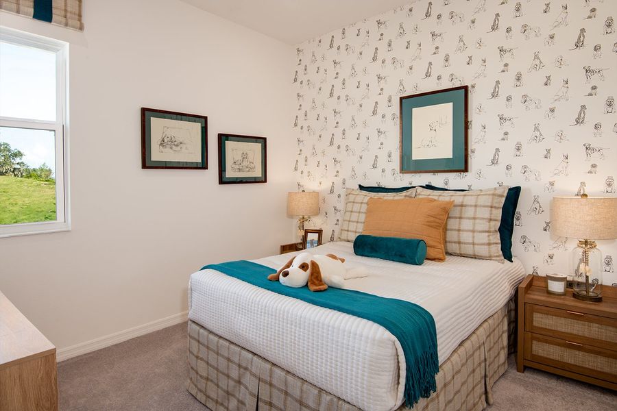 Furnished interior in a model home at Highfield at Twisted Oaks in Wildwood (Image 38).