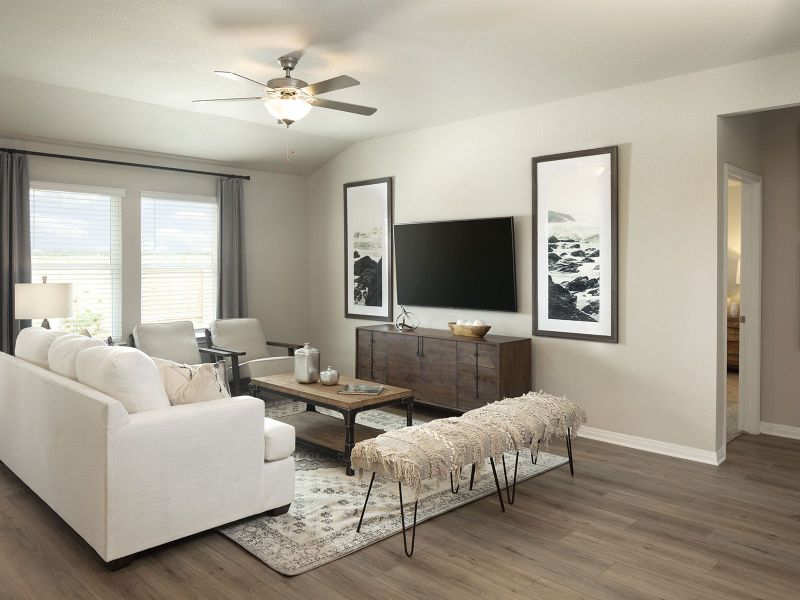 Furnished interior in a model home at Butler Farms - Boulevard Collection in Liberty Hill (Image 9). Furnished interior in a model home at Butler Farms - Boulevard Collection in Liberty Hill (Image 9).