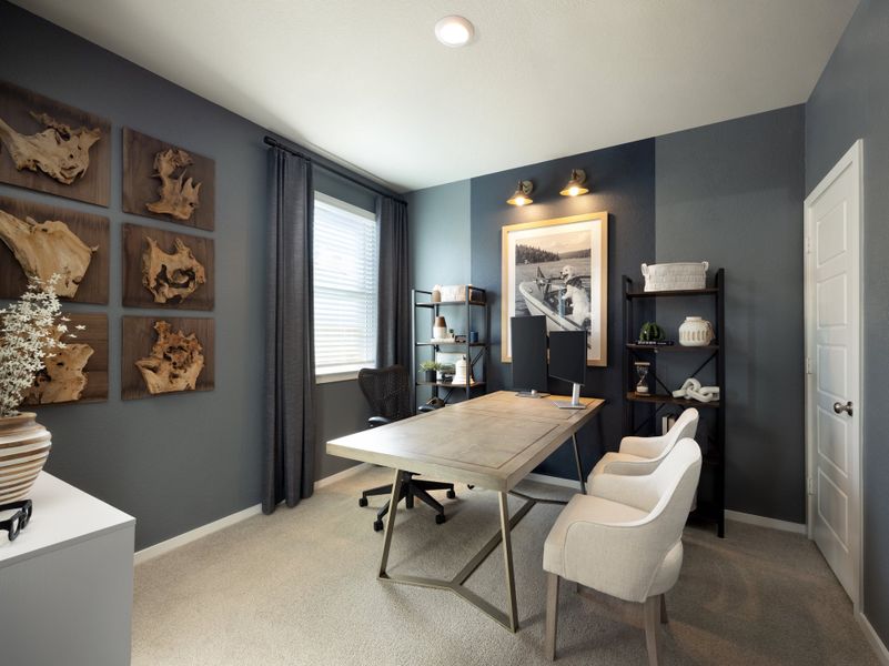 Furnished interior in a model home at Sanford Farms - Premier Series in Waller (Image 17).