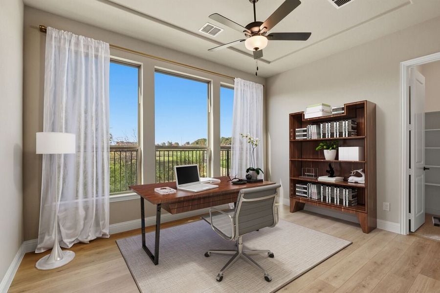 Furnished interior in a model home at The Ridge at Northlake 70s in Northlake (Image 33).