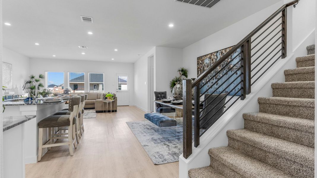 Furnished interior in a model home at Caldwell Crossing in Iowa Colony (Image 4). Furnished interior in a model home at Caldwell Crossing in Iowa Colony (Image 4).