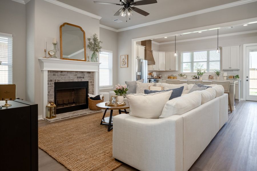 Furnished interior in a model home at Greens Prairie Reserve in College Station (Image 6).