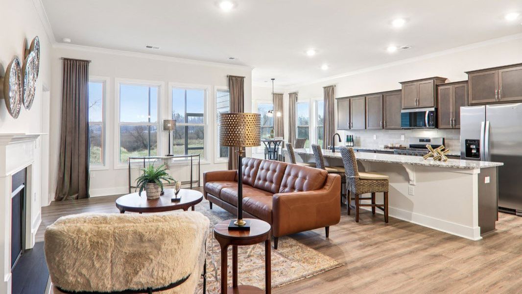 Furnished interior in a model home at Reserve at Tap Root Farms in Fletcher (Image 3).