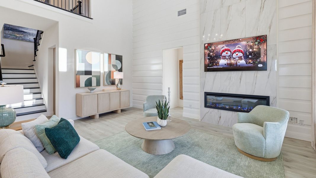 Furnished interior in a model home at Lakeshore Bluffs in Shady Shores (Image 17).